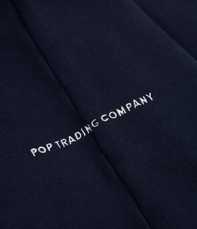 Pop Trading Company Logo Embroidered Hoodie - Navy / Multi