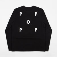 Pop Trading Company Logo Long Sleeve T-Shirt - Black / White thumbnail