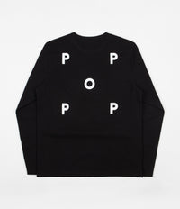 Pop Trading Company Logo Long Sleeve T-Shirt - Black / White