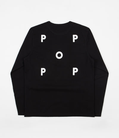 Pop Trading Company Logo Long Sleeve T-Shirt - Black / White