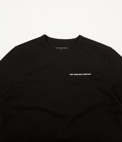 Pop Trading Company Logo Long Sleeve T-Shirt - Black / White