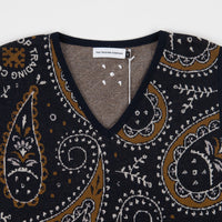 Pop Trading Company Paisley Spencer Vest - Navy / Brown thumbnail