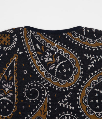 Pop Trading Company Paisley Spencer Vest - Navy / Brown