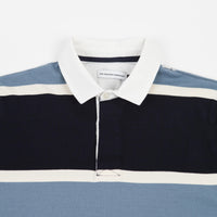 Pop Trading Company Rugby Polo Shirt - Navy / Blue / Off White thumbnail