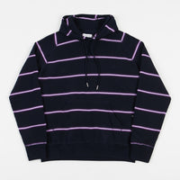 Pop Trading Company Striped Hoodie - Navy / Violet thumbnail