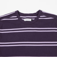 Pop Trading Company Striped Logo Long Sleeve T-Shirt - Dark Purple / Violet thumbnail