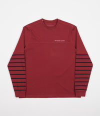 Pop Trading Company Striped Long Sleeve T-Shirt - Rio Red