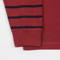 Pop Trading Company Striped Long Sleeve T-Shirt - Rio Red thumbnail