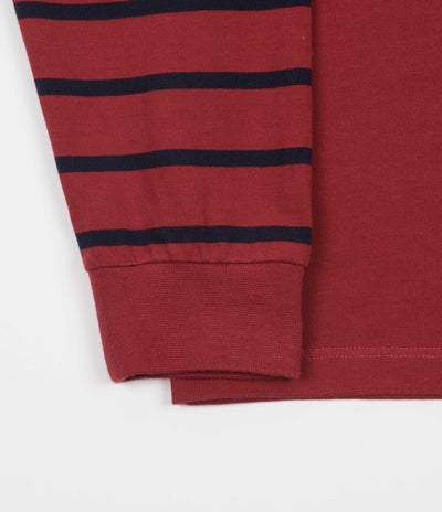 Pop Trading Company Striped Long Sleeve T-Shirt - Rio Red