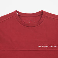 Pop Trading Company Striped Long Sleeve T-Shirt - Rio Red thumbnail