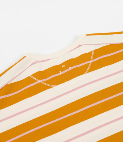 Pop Trading Company Striped Long Sleeve T-Shirt - Spruce Yellow