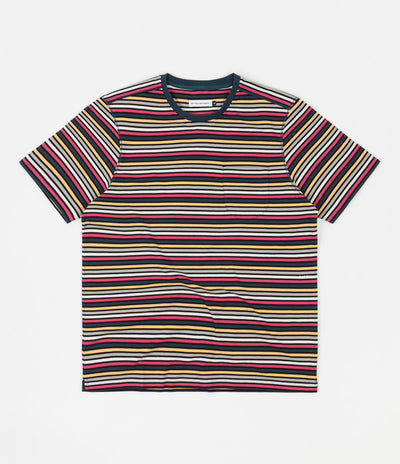 Pop Trading Company Striped Pocket T-Shirt - Navy / Multicolour