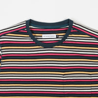 Pop Trading Company Striped Pocket T-Shirt - Navy / Multicolour thumbnail