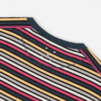 Pop Trading Company Striped Pocket T-Shirt - Navy / Multicolour thumbnail