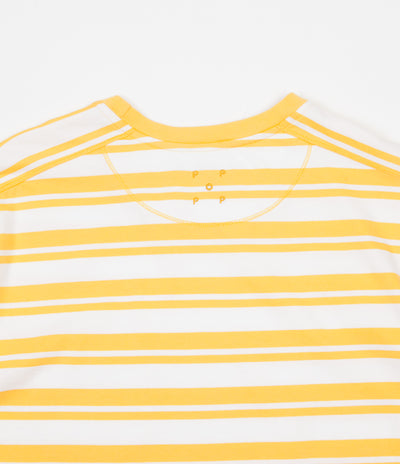 Pop Trading Company Striped Pocket T-Shirt - Yellow / White