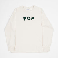 Pop Trading Company Uni Long Sleeve T-Shirt - Off White thumbnail