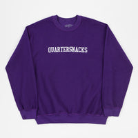 Quartersnacks Inside Out Embroidered Crewneck Sweatshirt - Purple thumbnail