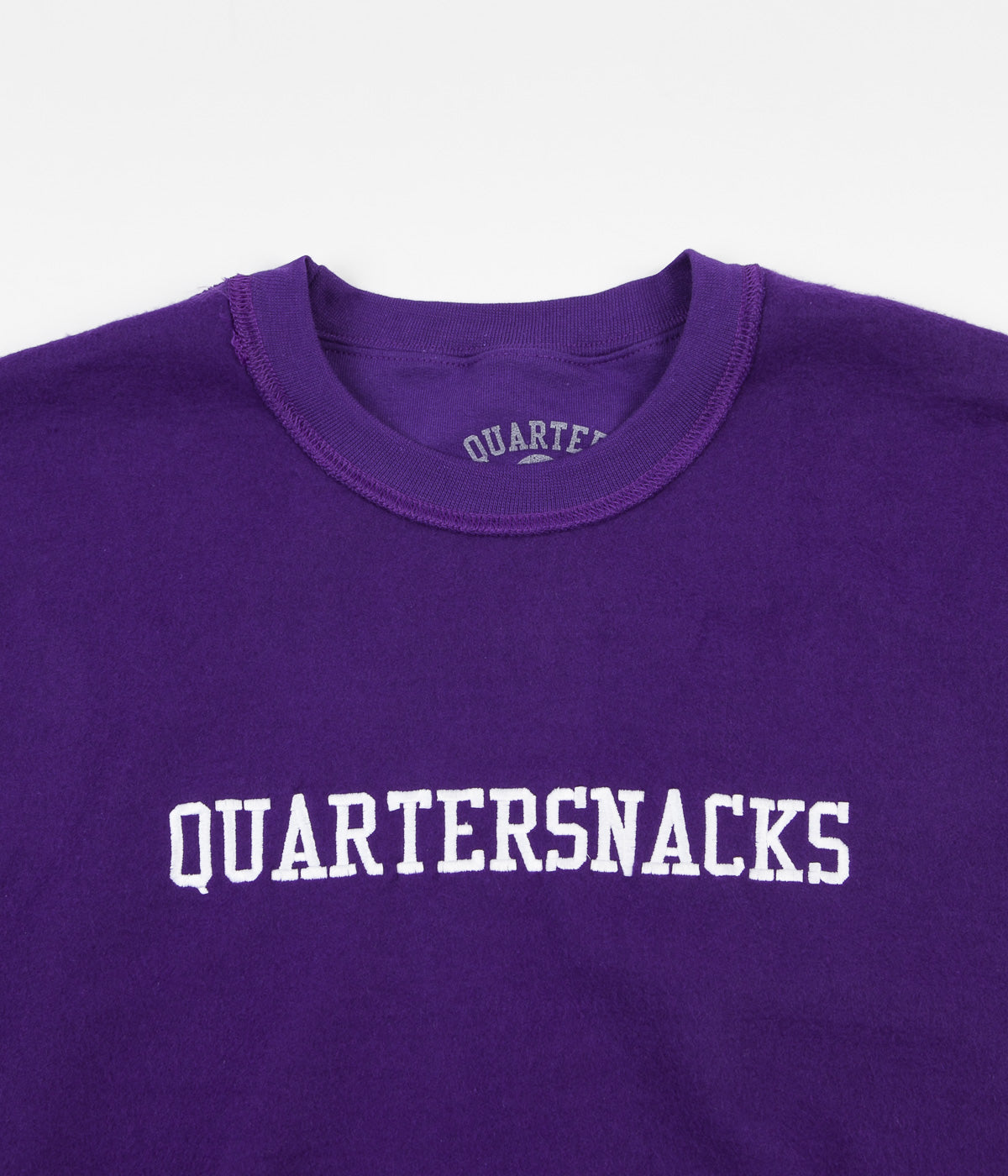 Quartersnacks Inside Out Embroidered Crewneck Sweatshirt - Purple | Flatspot