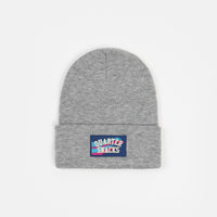 Quartersnacks Rubber Label Beanie - Heather Grey thumbnail