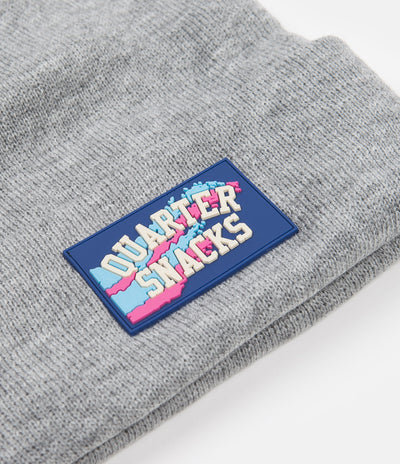 Quartersnacks Rubber Label Beanie - Heather Grey