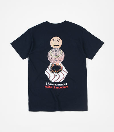 Quartersnacks Smokers Warning Snackman T-Shirt - Navy