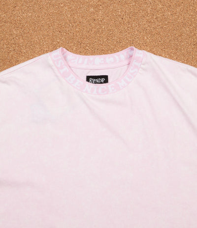 Rip N Dip MBN Jacquard Knit Neck T-Shirt - Pink Mineral Wash