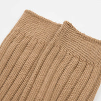 RoToTo Organic Ribbed Crew Socks (3 Pack) - Ecru / Brown thumbnail