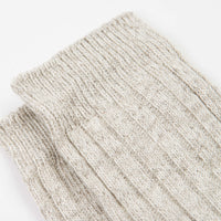 RoToTo Organic Ribbed Crew Socks (3 Pack) - Ecru / Grey thumbnail