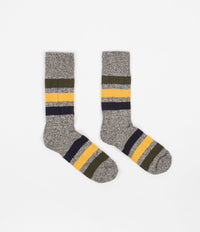 RoToTo Park Stripe Crew Socks - Dark Grey