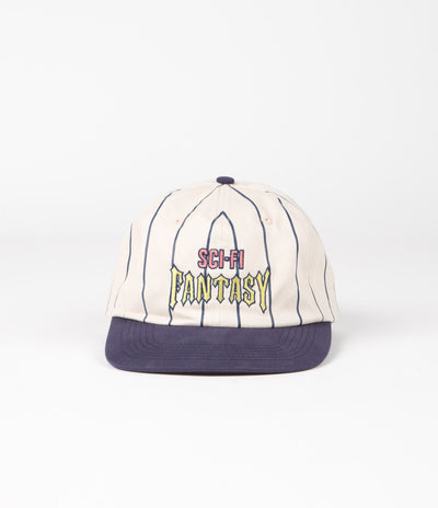 Sci-Fi Fantasy Biker Striped Cap - Cream / Navy