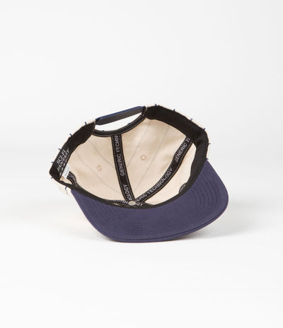 Sci-Fi Fantasy Biker Striped Cap - Cream / Navy