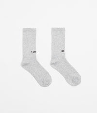 Simple Mono Logo Socks - Heather Grey