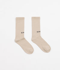 Simple Mono Logo Socks - Sand