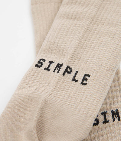 Simple Mono Logo Socks - Sand