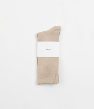 Simple Mono Logo Socks - Sand