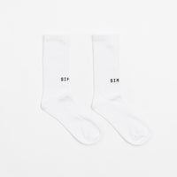 Simple Mono Logo Socks - White thumbnail