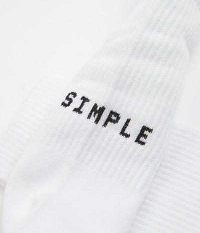 Simple Mono Logo Socks - White