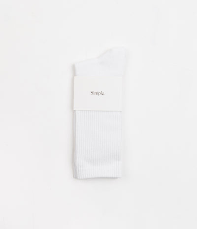 Simple Mono Logo Socks - White