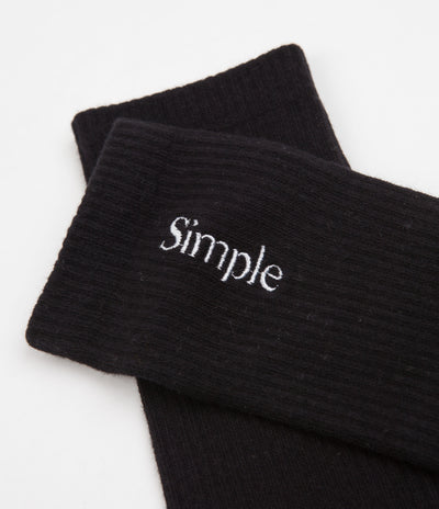 Simple Vertical Logo Socks - Black