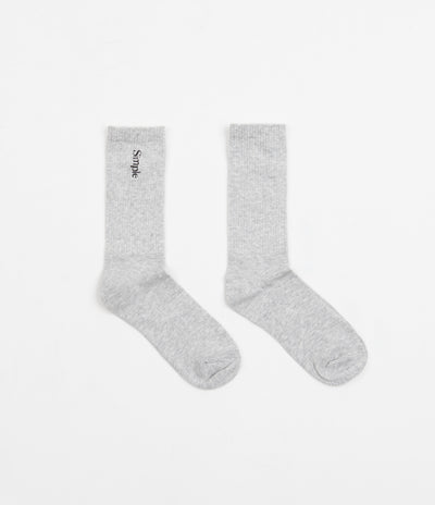 Simple Vertical Logo Socks - Heather Grey