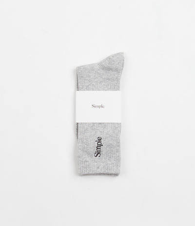 Simple Vertical Logo Socks - Heather Grey