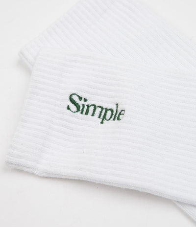 Simple Vertical Logo Socks - White