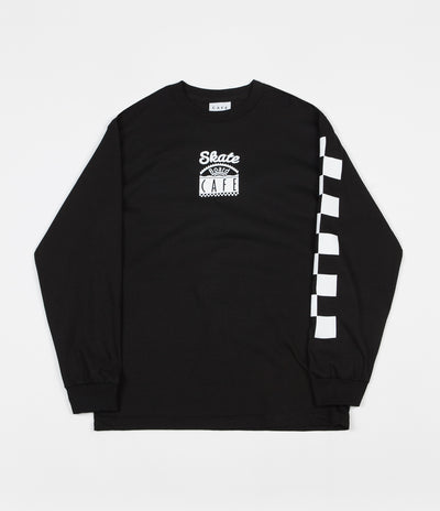 Skateboard Cafe Check Long Sleeve T-Shirt - Black / White