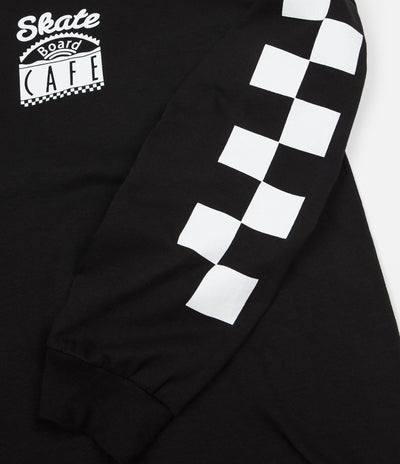 Skateboard Cafe Check Long Sleeve T-Shirt - Black / White