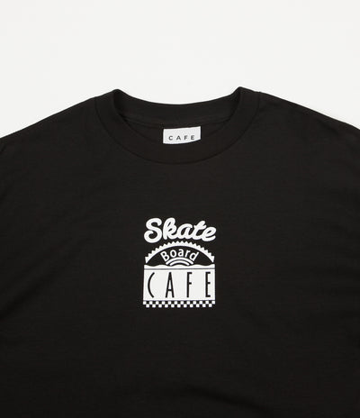 Skateboard Cafe Check Long Sleeve T-Shirt - Black / White