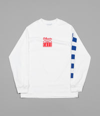 Skateboard Cafe Check Long Sleeve T-Shirt - White / Red / Blue