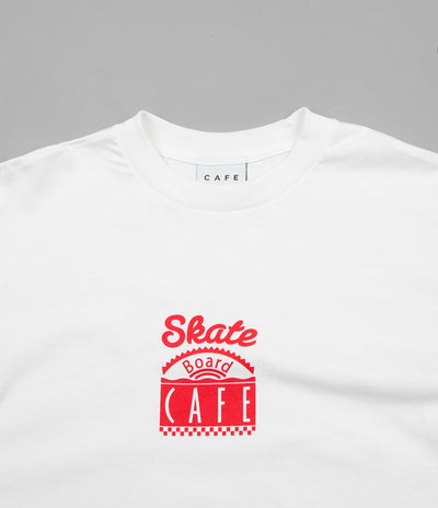 Skateboard Cafe Check Long Sleeve T-Shirt - White / Red / Blue