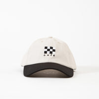 Skateboard Cafe Checkerboard Embroidered Cap - Cream / Black thumbnail