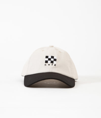 Skateboard Cafe Checkerboard Embroidered Cap - Cream / Black