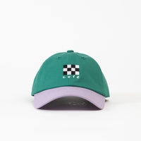 Skateboard Cafe Checkerboard Embroidered Cap - Dark Teal / Lavender thumbnail